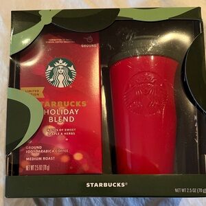 Starbucks Holiday Blend with Red Stainless Steel Tumbler